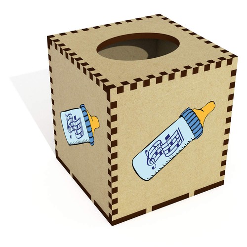 Square baby bottle - square, 'baby
