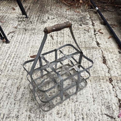 Vintage metal milk bottle - vintage,