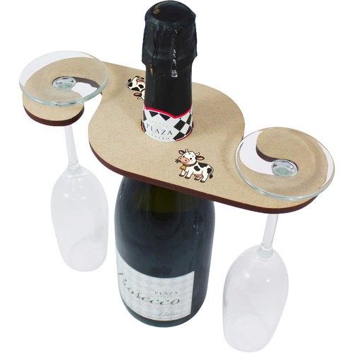 Dairy cow wooden wine - wine, glass