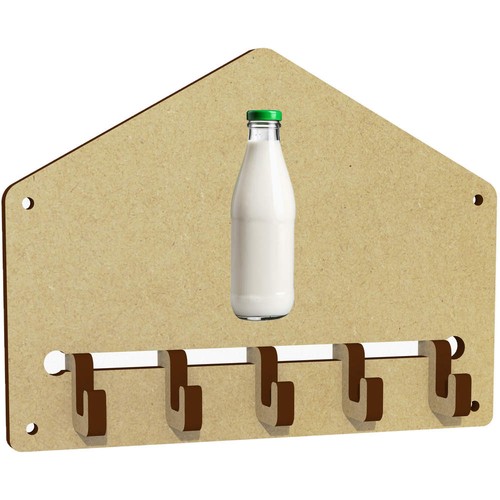 Milk bottle green - 'milk, lid'