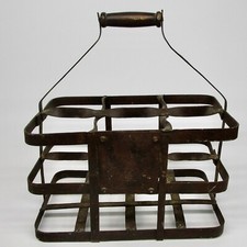 Vintage metal milk crate wine