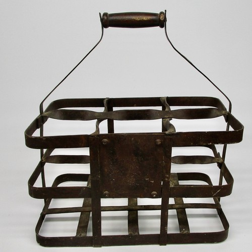 Vintage metal milk crate
