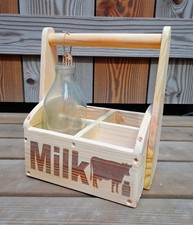Wooden Milk Bottle Carrier
