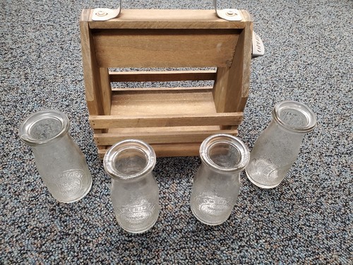 Vintage wooden milk bottle - milk,