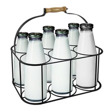 Galvanised Milk Bottle Holder